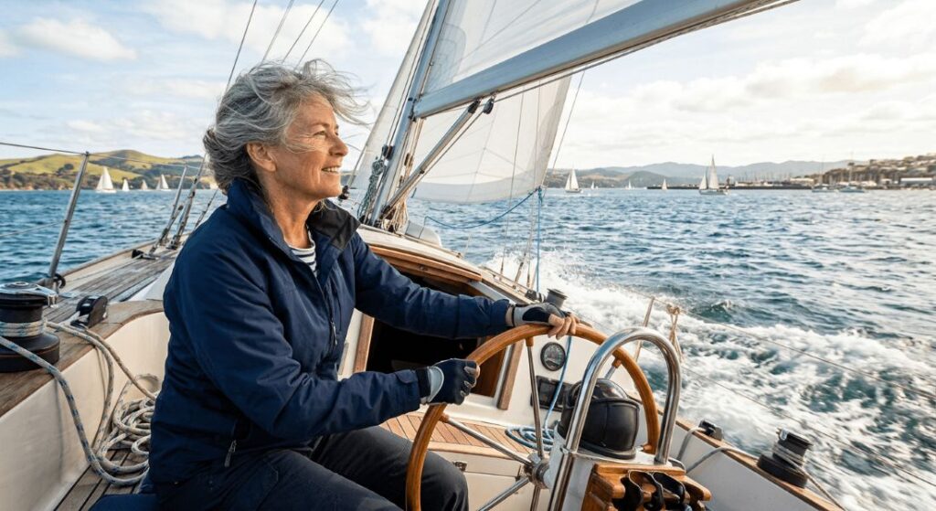 Refractive Lens Exchange - Woman guiding sail boat